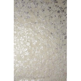 Netuno 5 Sheets of Decorative Paper Thin 190 x 290 mm 40 g Design Paper Ecru with Flowers in Silver Thin Paper for Crafts Decorating DIY Paper Decoration Vintage Tissue Paper High-Quality