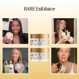 Bare Pre Shave Exfoliator for Women - Ingrown Hair Exfoliating Scrub for Bikini Area Legs & Underarms with Glycolic Acid & Volcanic Sand Exfoliants - Smoothing Bikini Area Exfoliator Pre Shave Scrub