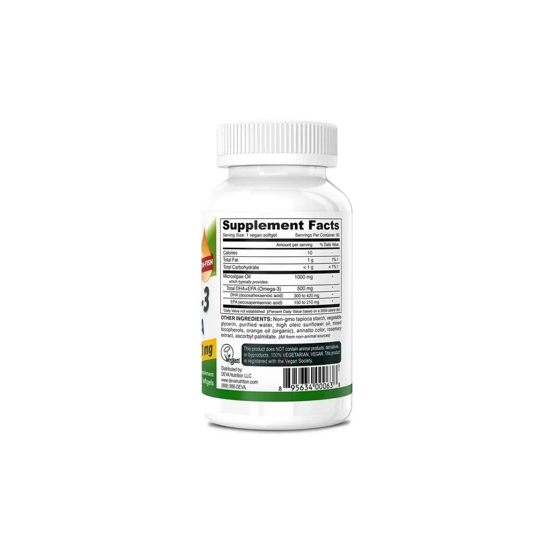 Deva Vegano Omega-3 Dha Epa Suplemento Una Vez Por Día