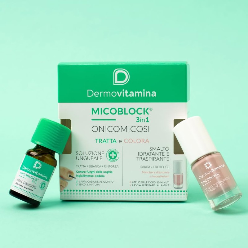 Dermovitamina - Micoblock 3in1 Onicomicosi Gel 7ml e Smalto Nude