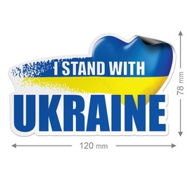 lepni.me I Stand with Ukraine Magnetic Car Door Fridge Sticker Ukrainian Flag Magnet Sticker Heart Support Symbol