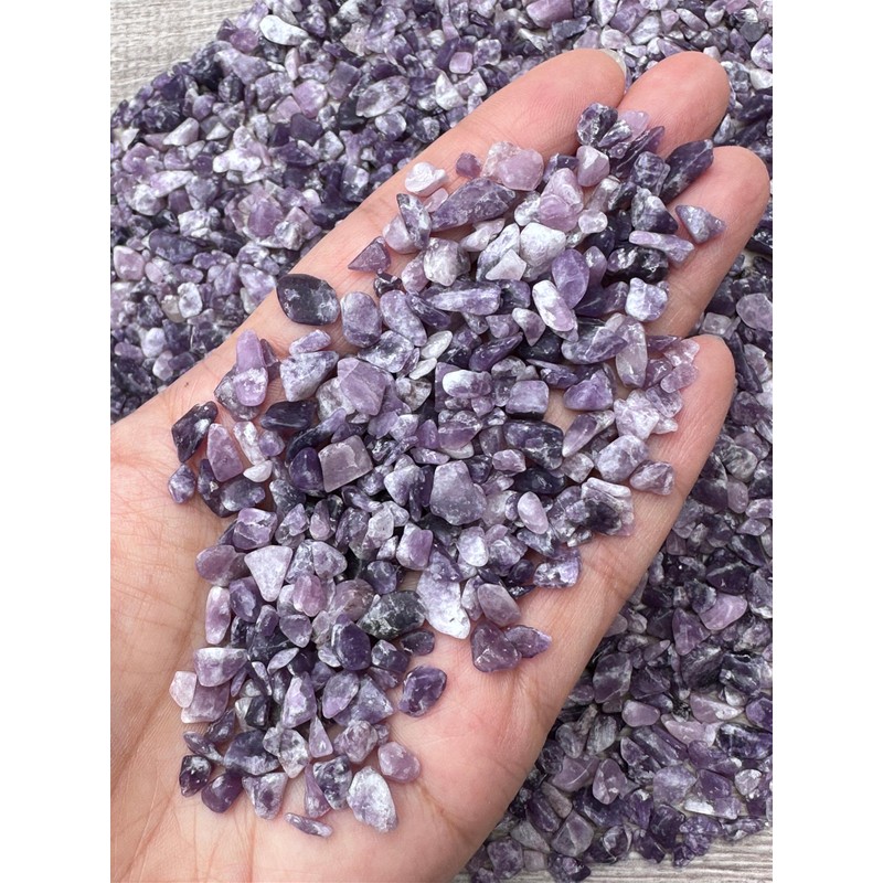 Lepidolite Chips – Natural Mini Lepidolite Stones, Crushed Undrilled Lepidolite,