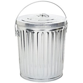 Witt Industries 10GPCL Galvanized Steel 10-Gallon Light Duty Waste Pail and Lid, Round, 16" Diameter x 17-1/4" Height, Silver