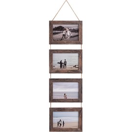 5x7 Hanging Picture Frames with Real Glass, Folding Collage Frame Displays 4 Photos for Home Decoration