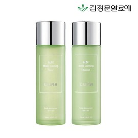 Kim Jeong-moon Aloe Cure Calming Toner + Calming Emulsion / 김정문알로에  큐어 카밍 토너+카밍 에멀젼