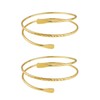 Long tiantian 2PCS Arm Cuff for Women Gold Upper Arm