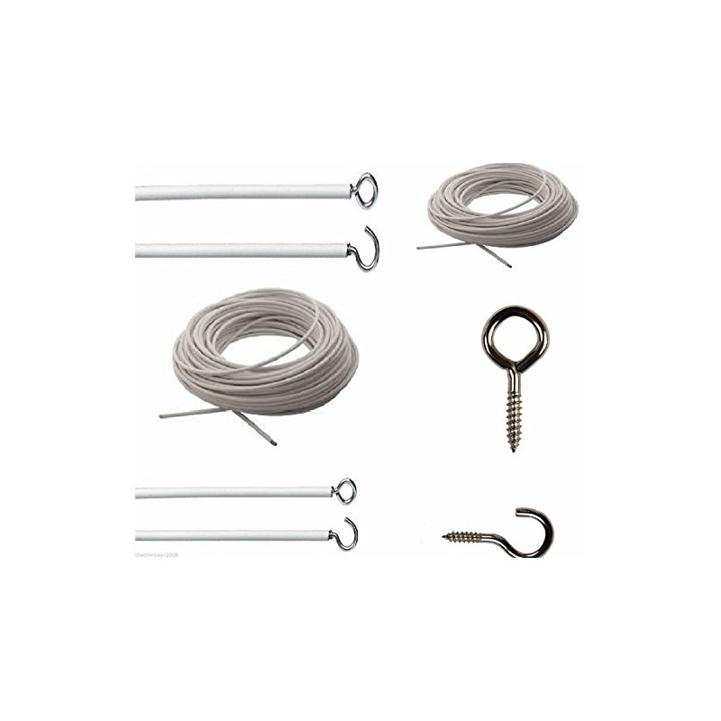 Net Curtain Wire - Free Hooks & Eyes- 2 metres