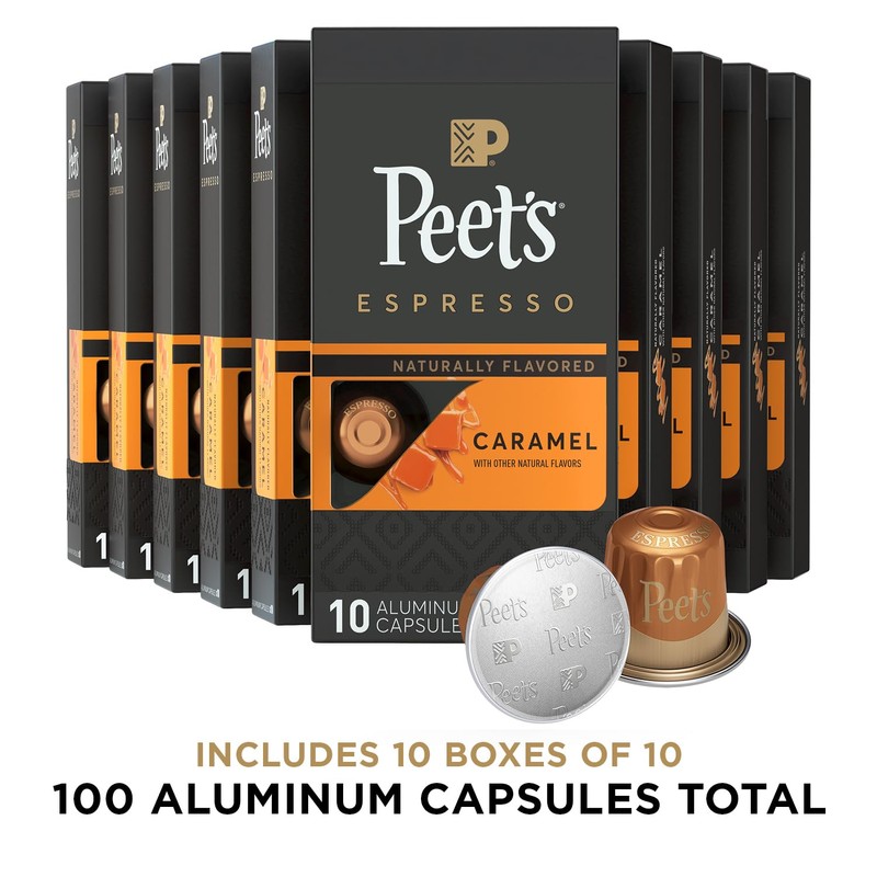 Peet's Coffee, Medium Roast Espresso Capsules, Compatible with Nespresso Original