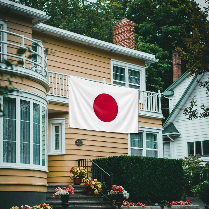 Japan Flag 3x5 FT Polyester, Fade Resistant with Brass Grommets