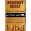 schilderkreis24 - "Werkstatt-Regeln" Tin Sign - Humorous Wall Decoration for