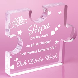 RISFIHEI Father's Day Gift Gifts for Dad Gift Birthday Gift Ideas for Dad Engraved Acrylic Block Puzzle Father Gift for Dad, Father's Day Gift Ideas