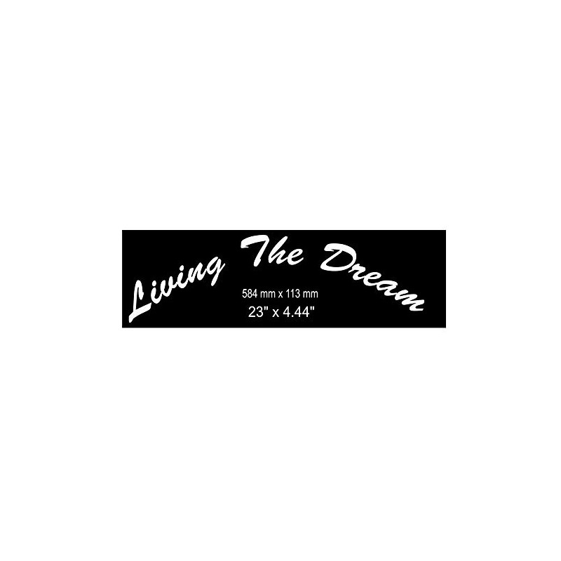 Living The Dream Curved Truck Window Sticker
