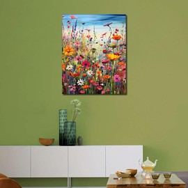 TISHIRON DIY Paint by Numbers Adult Flowers, Adult Paint by Numbers Kits Wildflower, Oil Painting by Numbers with Brushes Flowering Plant, Crafts, 40 x 50 cm (Frameless)