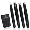 Eyebrow Tweezers Set for Ingrown Hair, Precision Tweezers Kit with