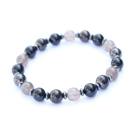 Solar Storm Empath Protection Bracelet, Solar Flare Support, Black Tourmaline, Hematite, & Smoky Quartz