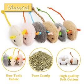 MarverFace Katzenspielzeug Maus, 9 PCS Katzenminze Maus 10 PCS Katzenminze Stick, Katzenminze Spielzeug für alle Katenrassen