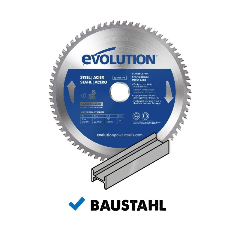 Evolution M210TCT-50MS - 210 mm Saw Blade for Cutting Mild