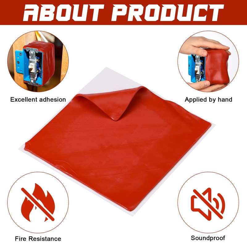 Nuanchu 4 Pcs 7x7 Inches Acoustic Outlet Soundproofing Putty Fire