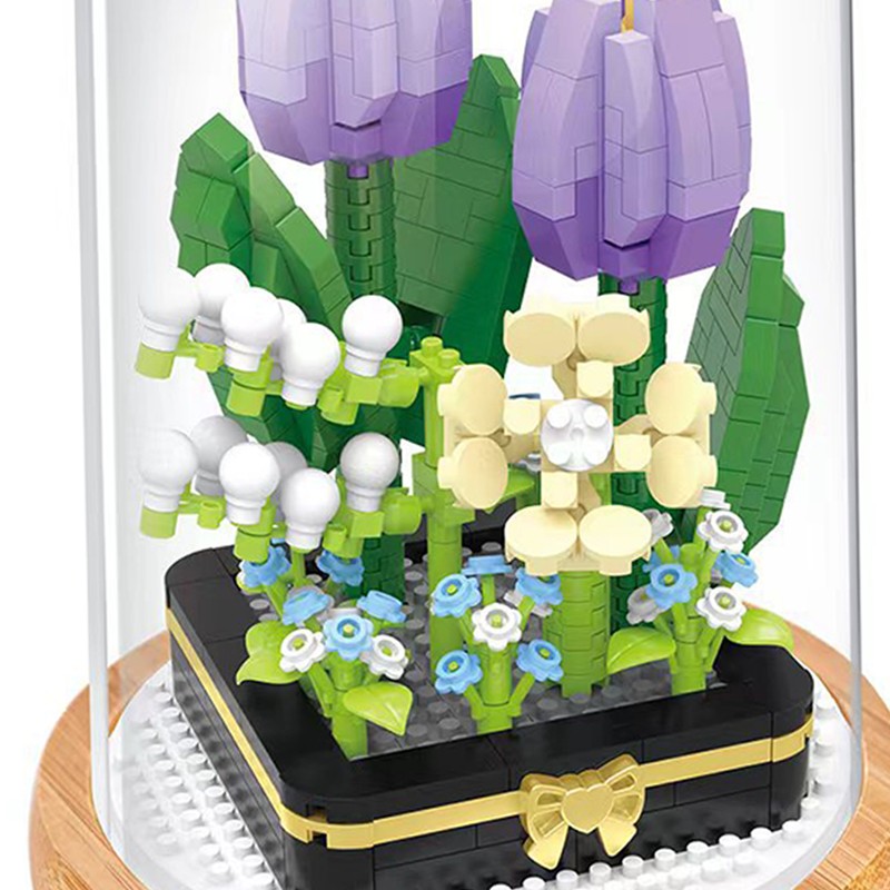 Plant Building Blocks Miniature DIY Building Blocks Bouquet Potted Plants
