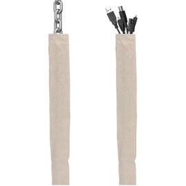 TKZWGA Fabric Cord Cover, 2 Pcs 6 Feet, Cable Sleeve, Chandelier Lighting Wire Cord Cover for Lamps Light Fixtures, Linen