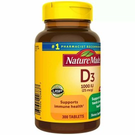 Nature Made Vitamin D3 1000IU Bone Teeth & Muscle Health Support Tablets 300ct