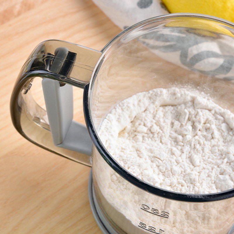 Locadence Flour Sifter, Hand Press Double Layer Handheld Flour Strainer