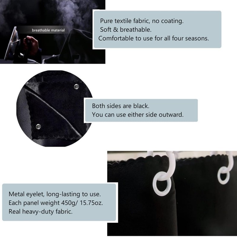 Lightolife Thickened Breathable Blackout Bunk Bed Curtain Panels for Twin