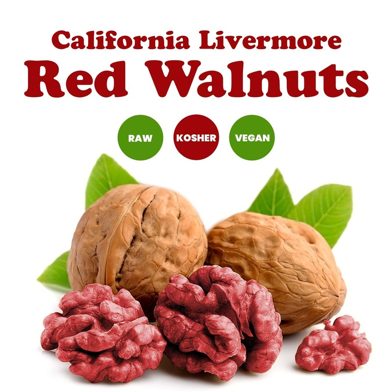 Food to Live - California Livermore Red Walnuts, 8 Ounces