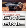 Auto Front & Rear GMC White Black OVERLAY Emblem Badge