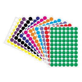 1400 Etiquetas Redondas Circular 2cm Colores Pegatinas Vinil