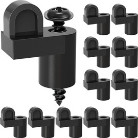 12 Pack 3/8 in Nylon Window Screen Clip with Screws Offset Window Clips for Fastens Winter Window Screens, Storm Windows, Storm Panels, Screen Door Clips with 12 Screws (Black)