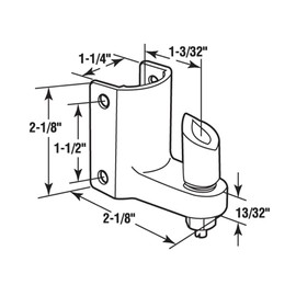 Prime-Line 656-7220 Post Mounted Gravity Pivot Hinge, 1-1/4 In., Zamak Construction, Chrome Finish (Single Pack)