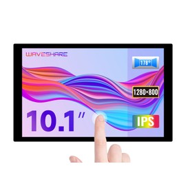 Waveshare 10.1inch Capacitive Touch LCD IPS Display, Without Back Case, 1280×800 Resolution, HDMI Interface, Compatible with Raspberry Pi 4B/3B+ etc. Support Jetson Nano/PC