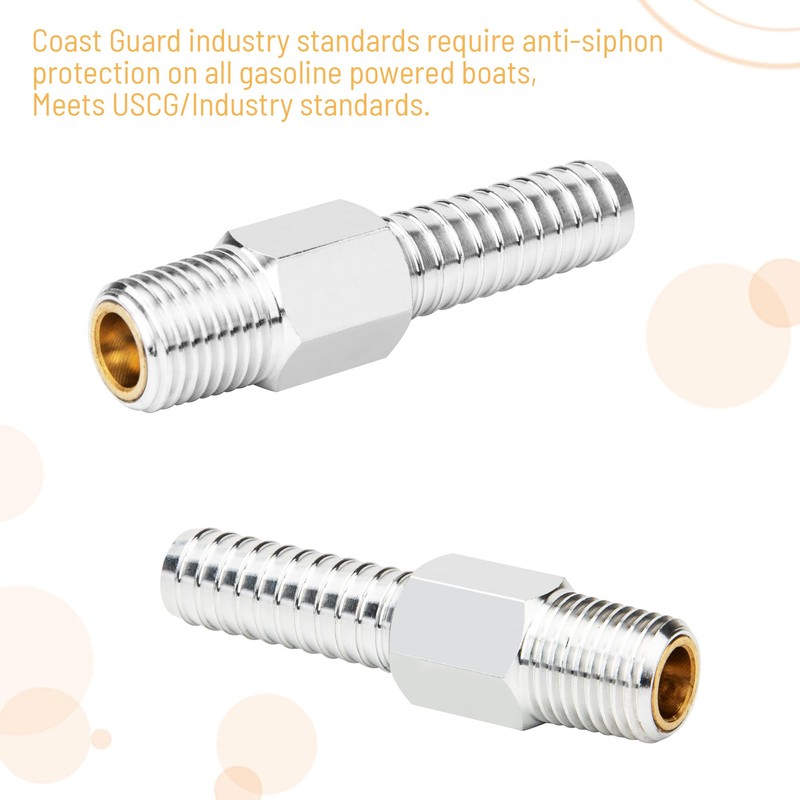 Anti-Siphon Valve, 1/4" NPT, for 3/8" Hose, Aluminum, for Marine