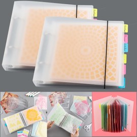 2 Sets Cookie Stencils Storage Folder for Storing 6x6 Stencils Cutting Dies and Stamp Storage Folder Baking Stencil Organizer Scrapbooking Cutting Dies Stencil