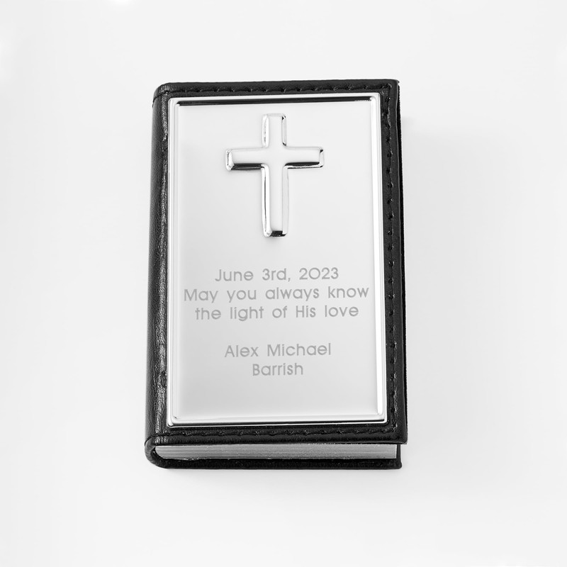 THINGS REMEMBERED First Communion Black Rosary and Engraved Keepsake Box