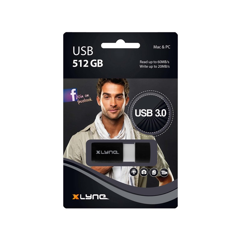 XLYNE 7951200 Wave USB Stick │512Gb│Usb 3 – Speicherstick │Push&Pull