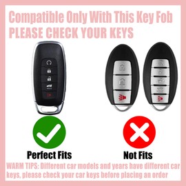 Rayslesan Key Fob Cover with Leather Holder Compatible with Airtag/RFID,Compatible with Nissan Pathfinder Rogue Kicks 2023 2024,RFID Protector,Car Key Accessories(5-Button, Purple)