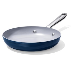 CookinCraze Nonstick Ceramic Frying Pan 8 Inch for Induction Cooktop - Non Toxic PTFE/PFOA/PFAS Free, Oven & Dishwasher Safe up to 500°F - Non Stick Small Egg Skillet with Stay-Cool Handle - Navy Blue