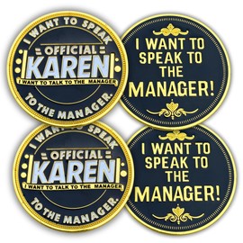 Karen Decision Coin 2-Pack – Funny Double-Sided Challenge Coin for Gifts, Pranks, Stocking Stuffers, Gag Gifts for Coworkers, Flip Coin for Decisions, Novelty Karen Collectible