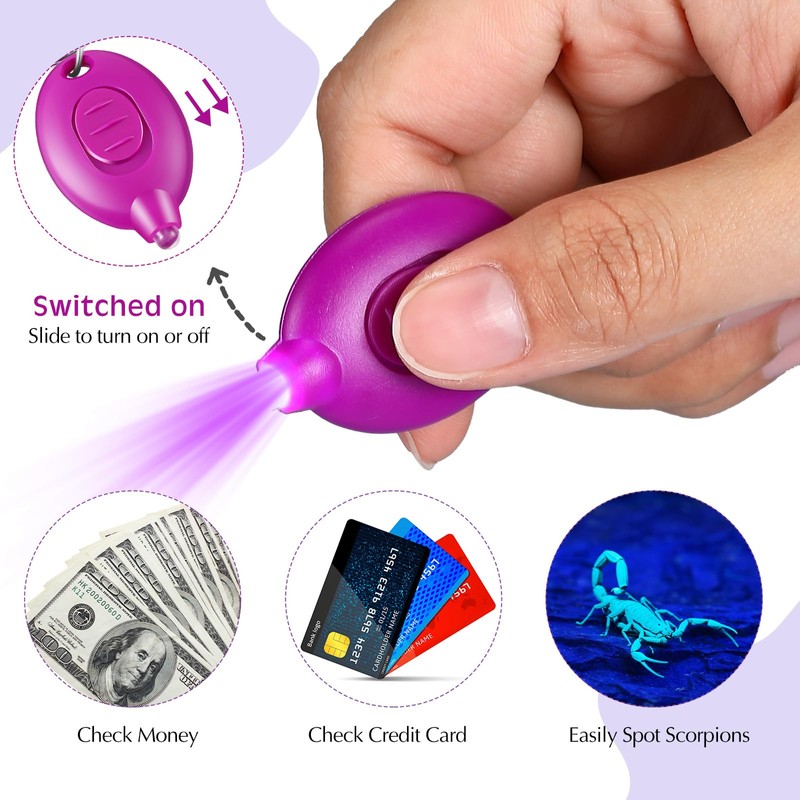 VIHOSE 200 Pcs UV Keychain Light 395nm Mini UV Keychain
