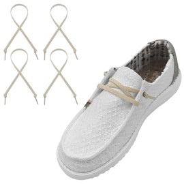UamGlsob 2 Pairs Elastic Shoe Laces Replacement Laces for Shoes, Flat Shoelaces, Shoe Strings Replacement for Sneakers (Beige, 14Inch)