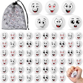 Shappy 24 Pcs Mini Volleyball Stress Ball Tiny Foam Sports Balls with Emotion Volleyball Team Gifts Sports Ball with Mesh Drawstring Bag for Volleyball Party Birthday School Carnival Reward, 6 Style