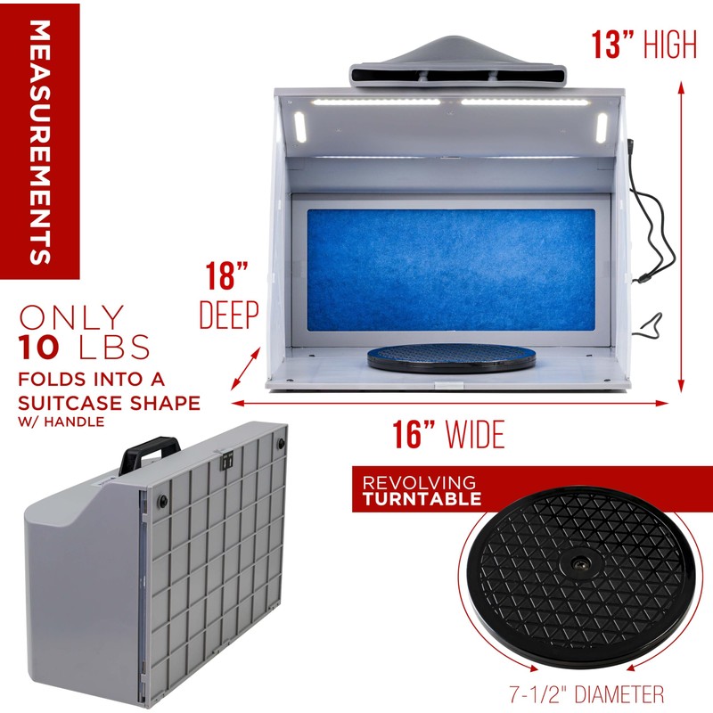 Master Airbrush Portable Airbrush Spray Booth Kit with Dual Exhaust