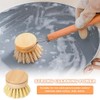 Wooden Washing Up Brush, 4Pcs Replacement Brush Heads for Eco