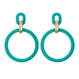 RUOFFETA Acrylic Rectangle Earrings, Fashion Acrylic Square/Oval/Hoop Statement Drop Earrings for Women(Aqua Hoop)