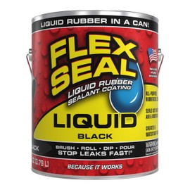 Flex Seal Liquid, Rubber Coating Sealant, Waterproof, Flexible, Breathable, and UV Resistant, Roof Repair, Basements, RV, Campers, Trailers, Marine, EPDM, Masonry, Black, 1 Gallon