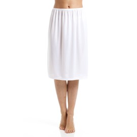 Camille White 24'' Half Length Cling Resistant Under Skirt Slip 14
