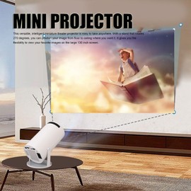 TV 11.0 Mini Smart Projector, 4K Supported, Full HD Native 1080P, 130 Inch Screen, WiFi 6,5.2, 270 Degree Rotation, Compact Portable, 4-13ft Projection Distance (AU Plug)