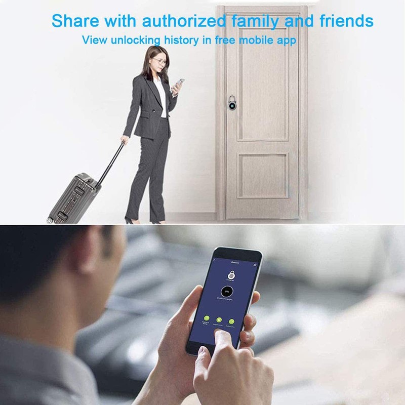 Fingerprint Padlock, Bluetooth Lock, Mobile APP, MEGAFEIS Smart Padlock with